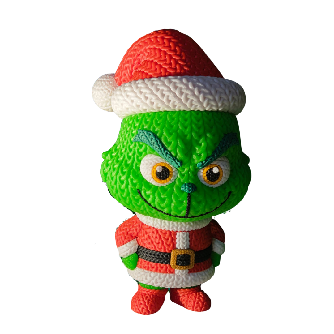 Grinch Pai Natal - Boneco 3D Estilo Crochet