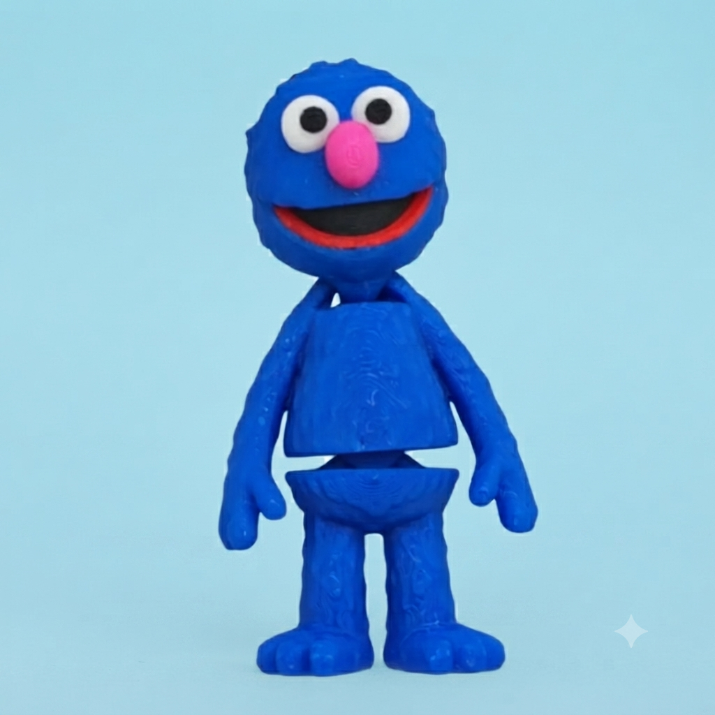 Mini Articulado Grover 3D - Sesame Street