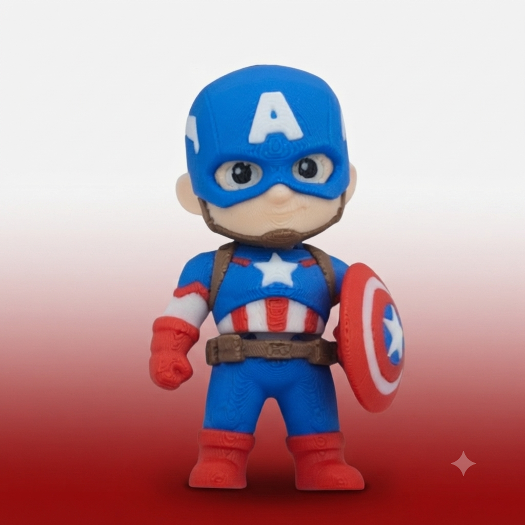 Mini Articulado Capitão América 3D