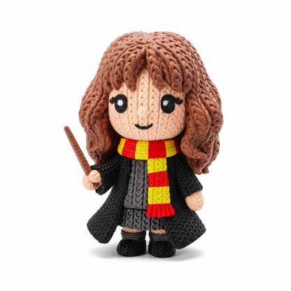 Boneco Hermione 3D Estilo Crochet - Vista Frontal