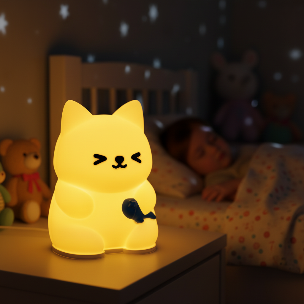 Candeeiro Gatinho - Quarto Noturno