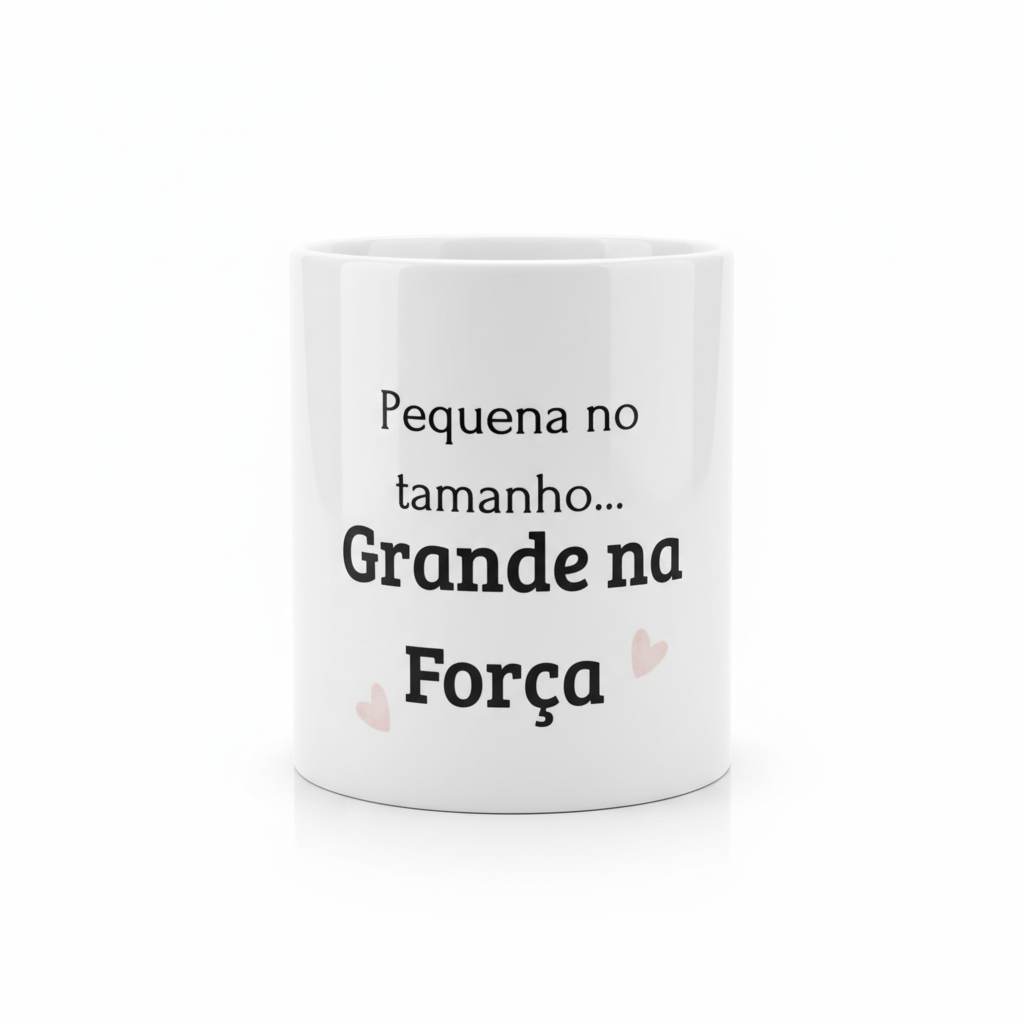 Caneca "Grande na Força" - fundo branco profissional