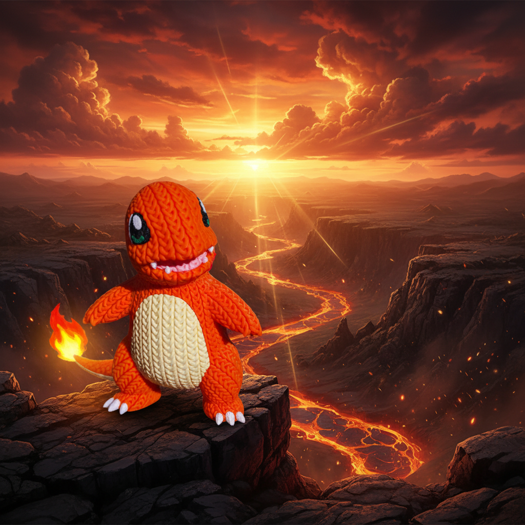 Charmander - Pôr do Sol Épico