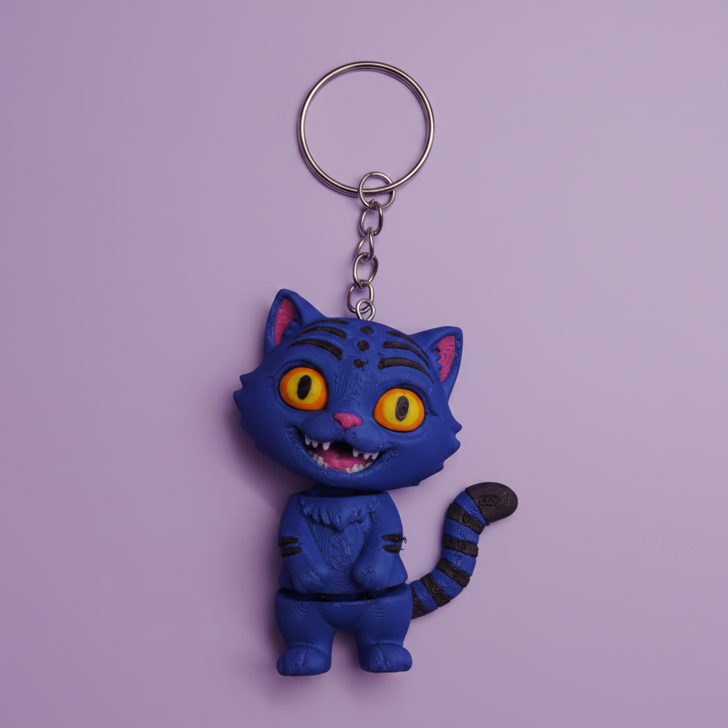 Cheshire Cat Keychain - Fundo Roxo