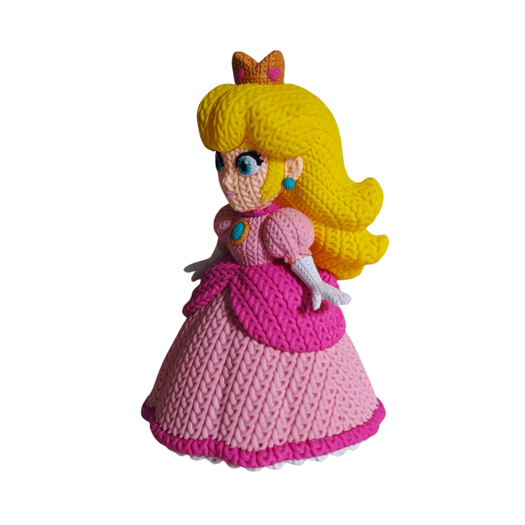 Princesa Peach - Boneco 3D Estilo Crochet