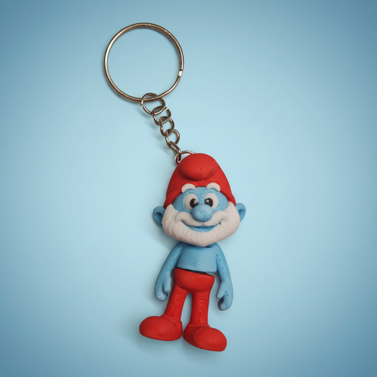 Porta-chaves Papa Smurf 3D - packshot fundo azul