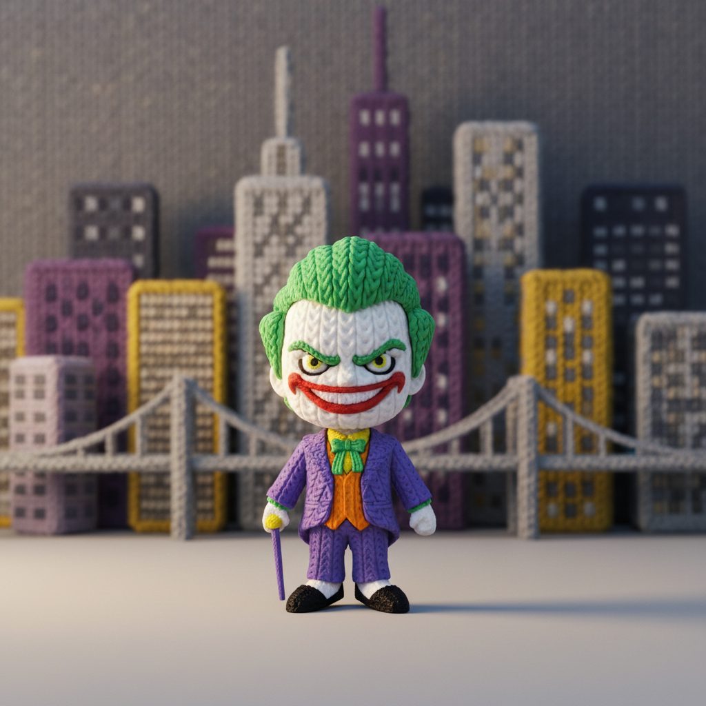 Joker - Boneco 3D Estilo Crochet