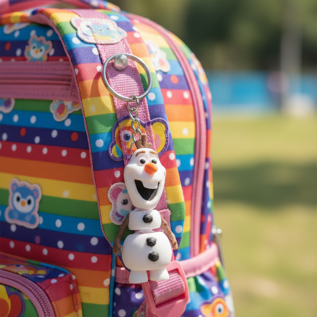 Olaf numa mochila de criança