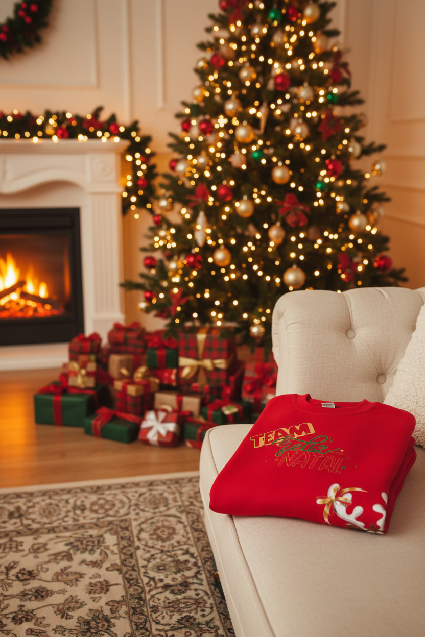 Sweatshirt Natal - árvore e presentes