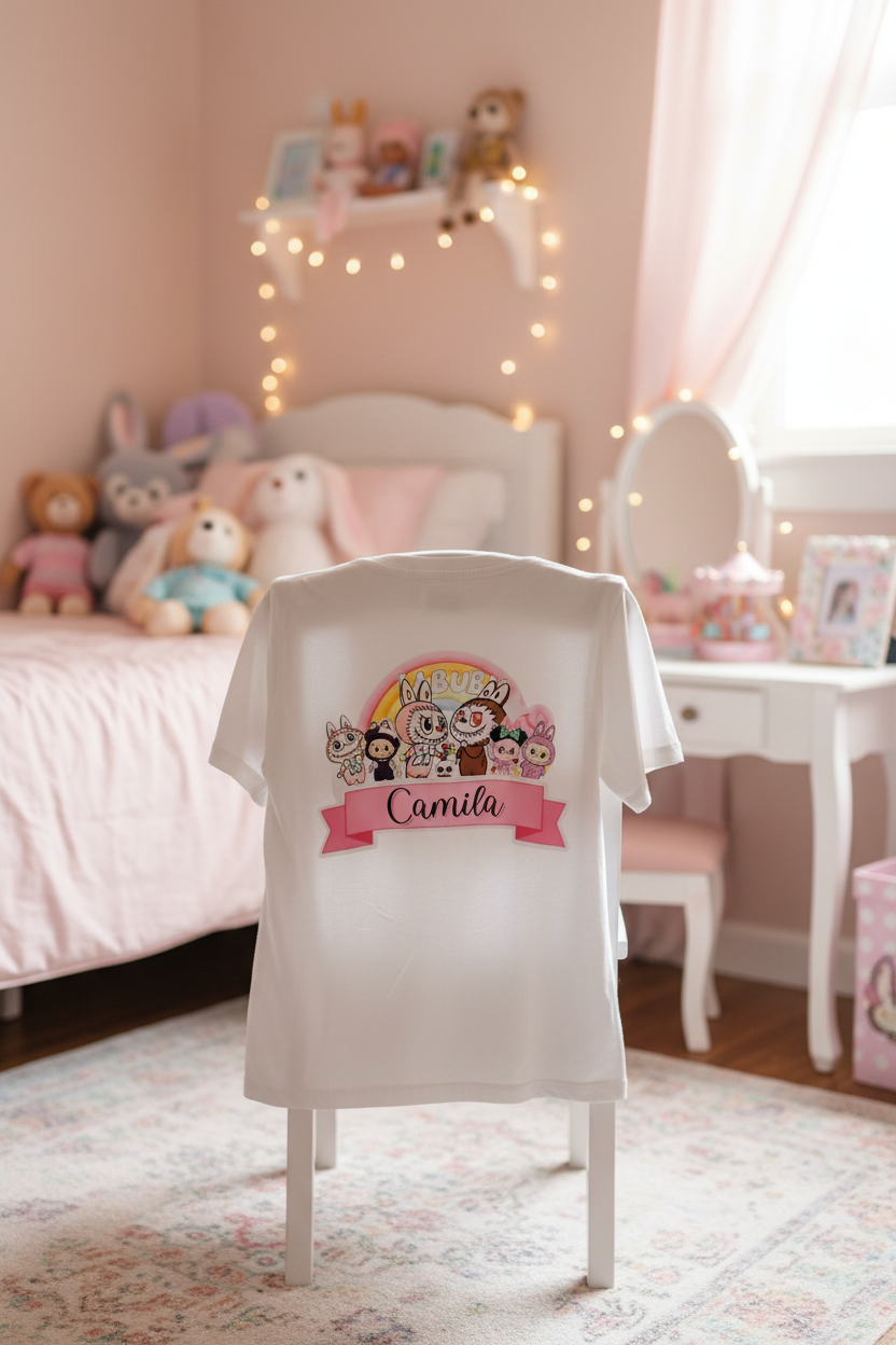 T-shirt Labubu - quarto de menina