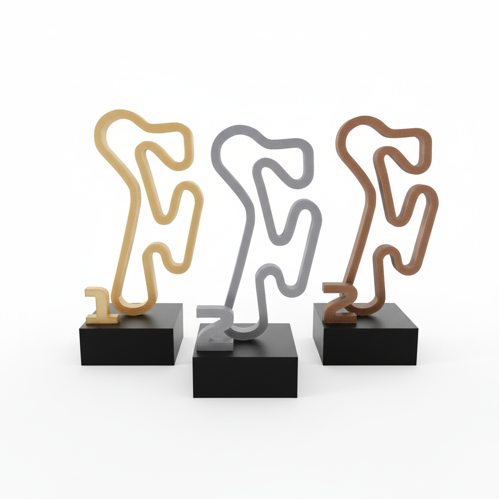 Troféus em forma de dente - packshot